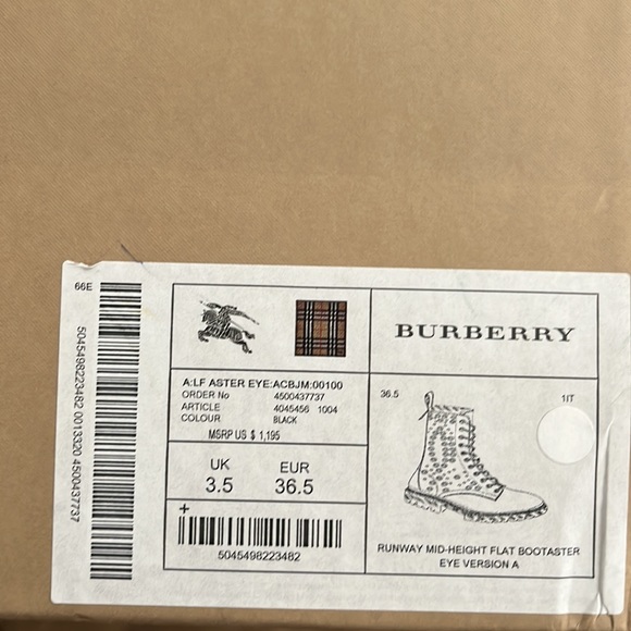 Burberry boots, black, NWT size 36.5 - Picture 6 of 6